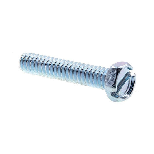 #10-24 x 1 in. Zinc Plated Steel Slotted Drive Indented Hex Head Machine Screws (100-Pack)